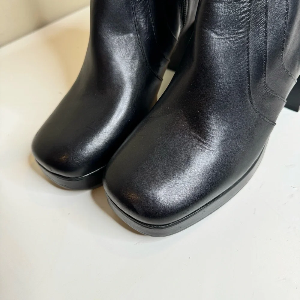 Steve Madden Maggie Black Leather size 9.5